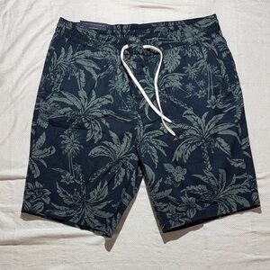 Ralph Lauren  mens, 38, Clasical Fit Shirt navy blue tropical palm floral print